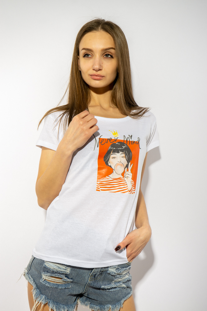 

Футболка женская с фотопринтом Time of Style 85F288-7  Белый, Футболка женская с фотопринтом Time of Style 85F288-7 L Белый