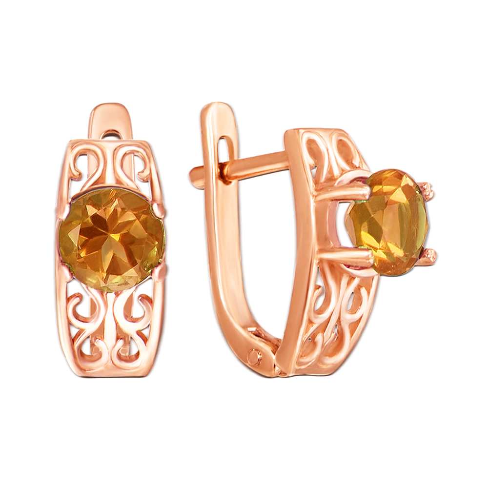 

Серьги из красного золота с цитринами 000137475