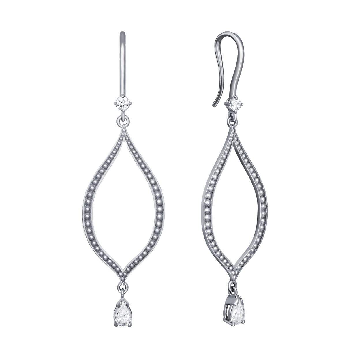 

Серебряные серьги Лепестки с фианитами 000047842