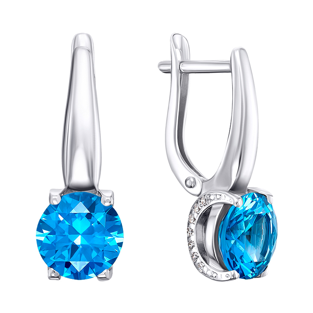 

Серебряные серьги с синей шпинелью и цирконием 000139300