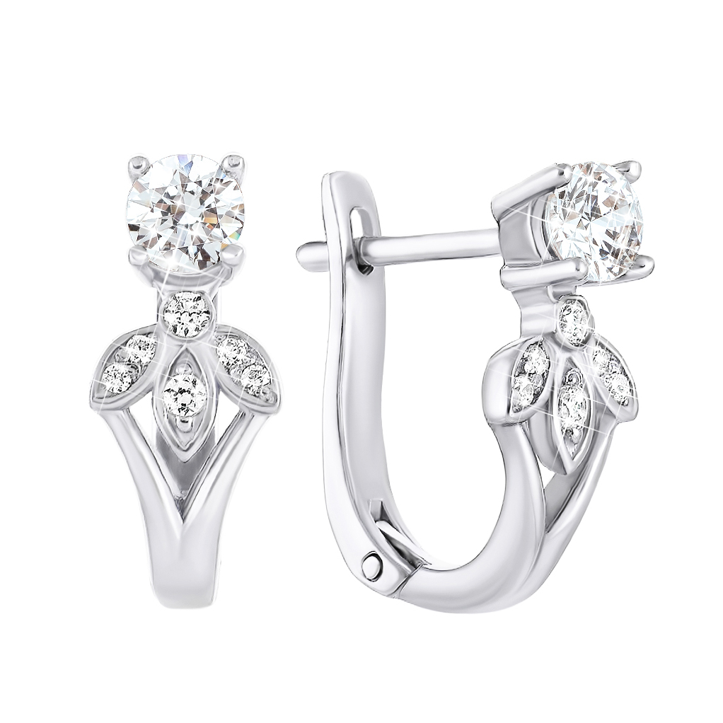 

Серьги из белого золота с фианитами 000126411