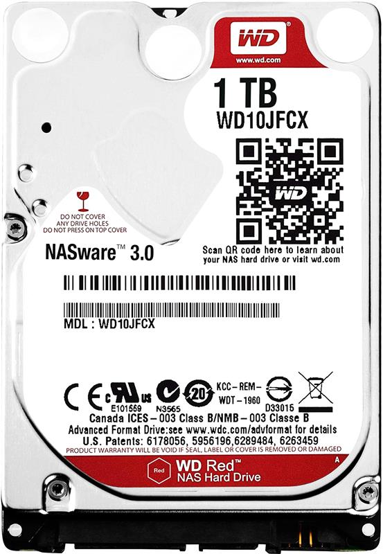 

Накопитель HDD 2.5" SATA 1.0TB WD Caviar Red 5400rpm 16 MB (WD10JFCX)