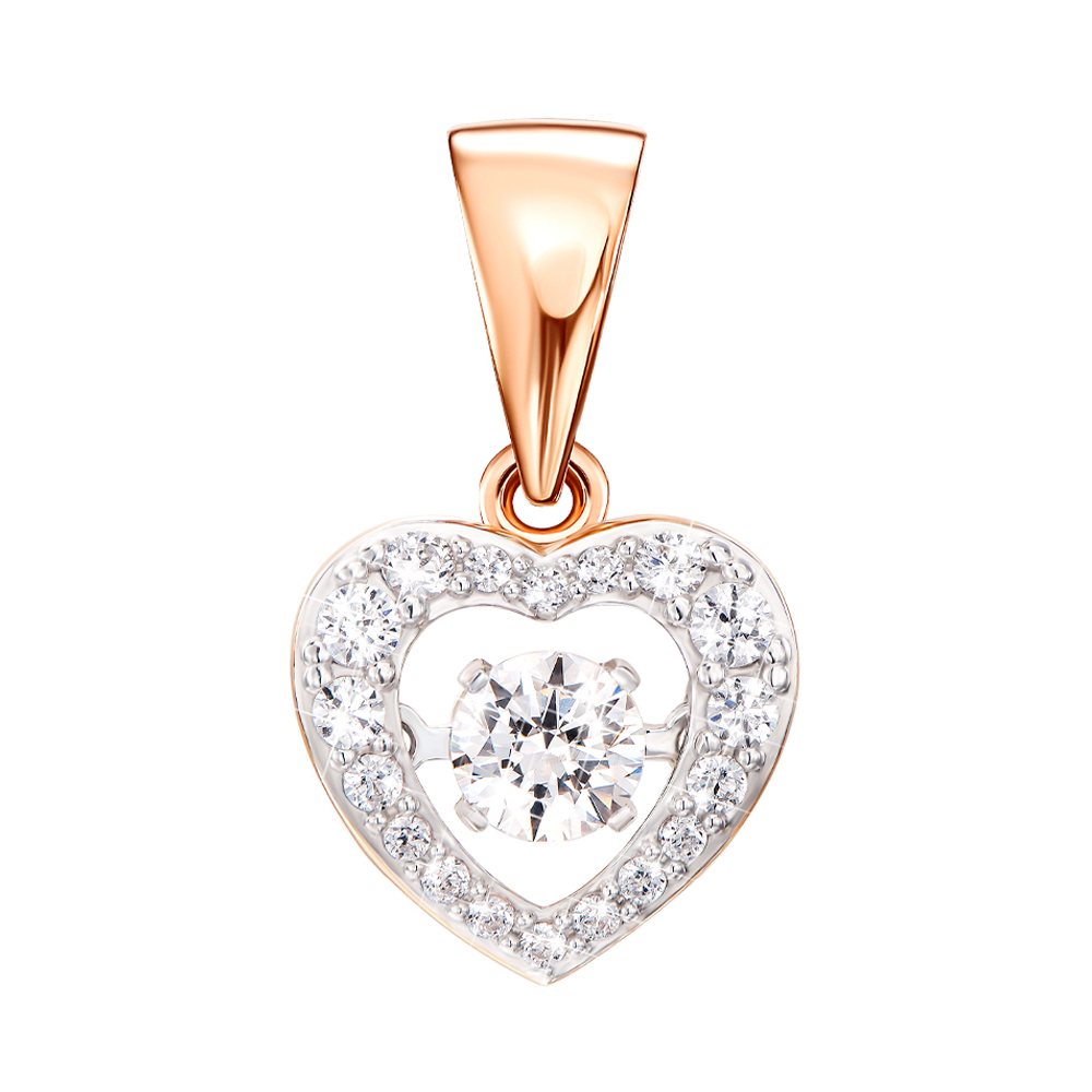 

Золотая подвеска в комбинированном цвете с цирконием Swarovski 000138771
