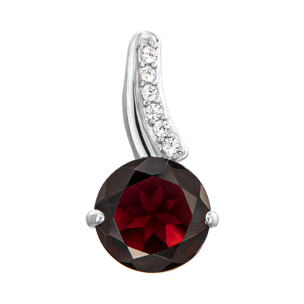 

Серебряная подвеска с гранатом и фианитами 000136783