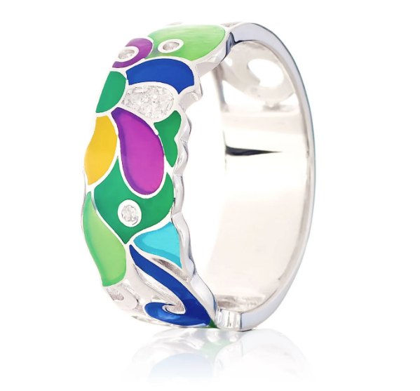 

Серебряное кольцо с эмалью Lusso P002095 5.21г