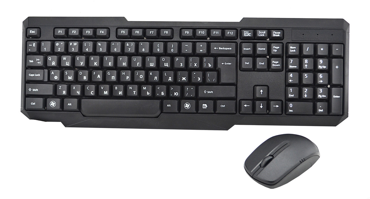 

Русская беспроводная клавиатура + мышка Dellta W1080 Black (np4017)