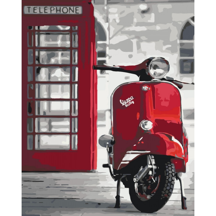

Картина по номерам Идейка КНО2155 40*50 cм Легендарная Vespa