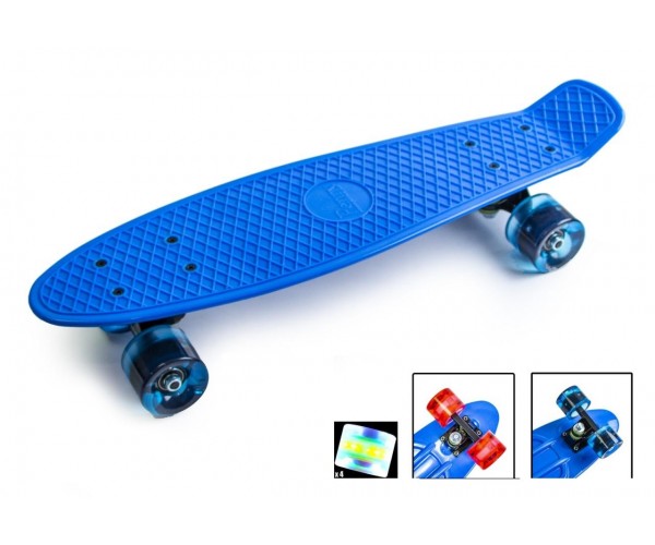 

Пенниборд (Penny Board Light) 22, Синий с красными светящимися колесами