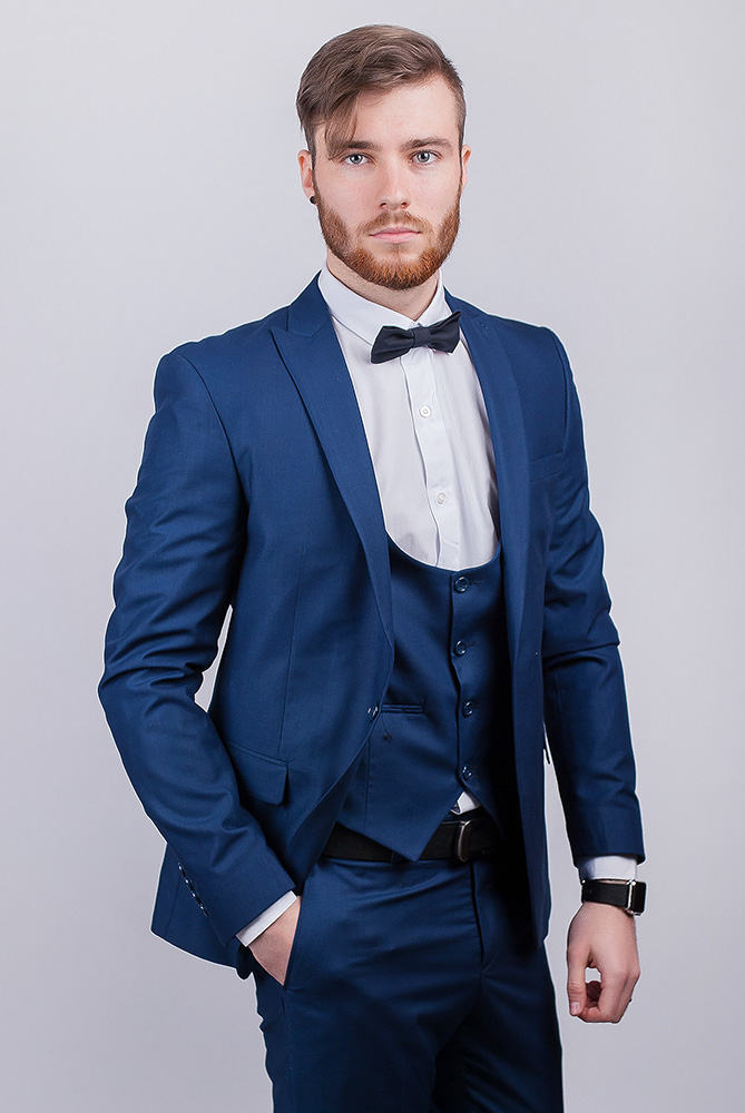 

Пиджак синий мужской, на одной пуговице Time of Style №276F021 S Темно-синий