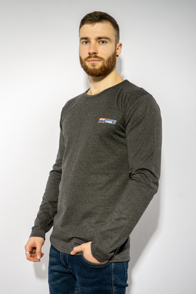 

Лонгслив с принтом на груди Time of Style 85F1008  Графит, Лонгслив с принтом на груди Time of Style 85F1008 M Графит