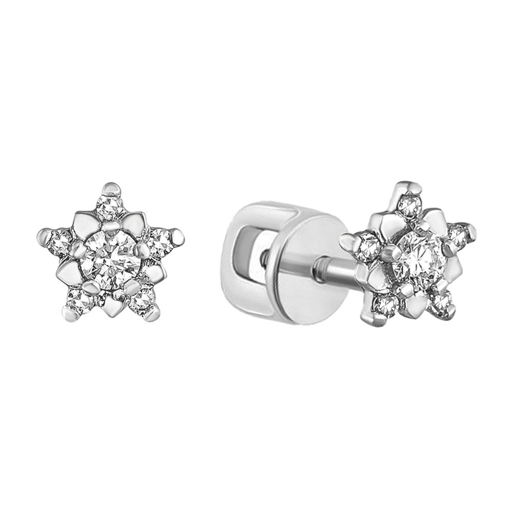 

Серьги-пуссеты из белого золота с бриллиантами 000131447