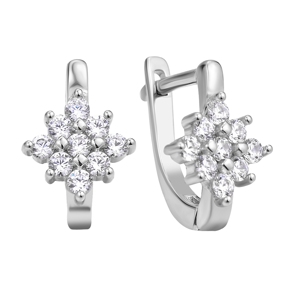 

Серебряные серьги с белыми фианитами 000106893