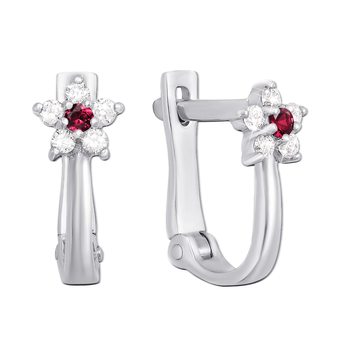 

Серьги из белого золота с бриллиантами и рубинами 000135727