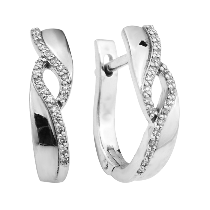 

Серьги из белого золота с бриллиантами 000104495