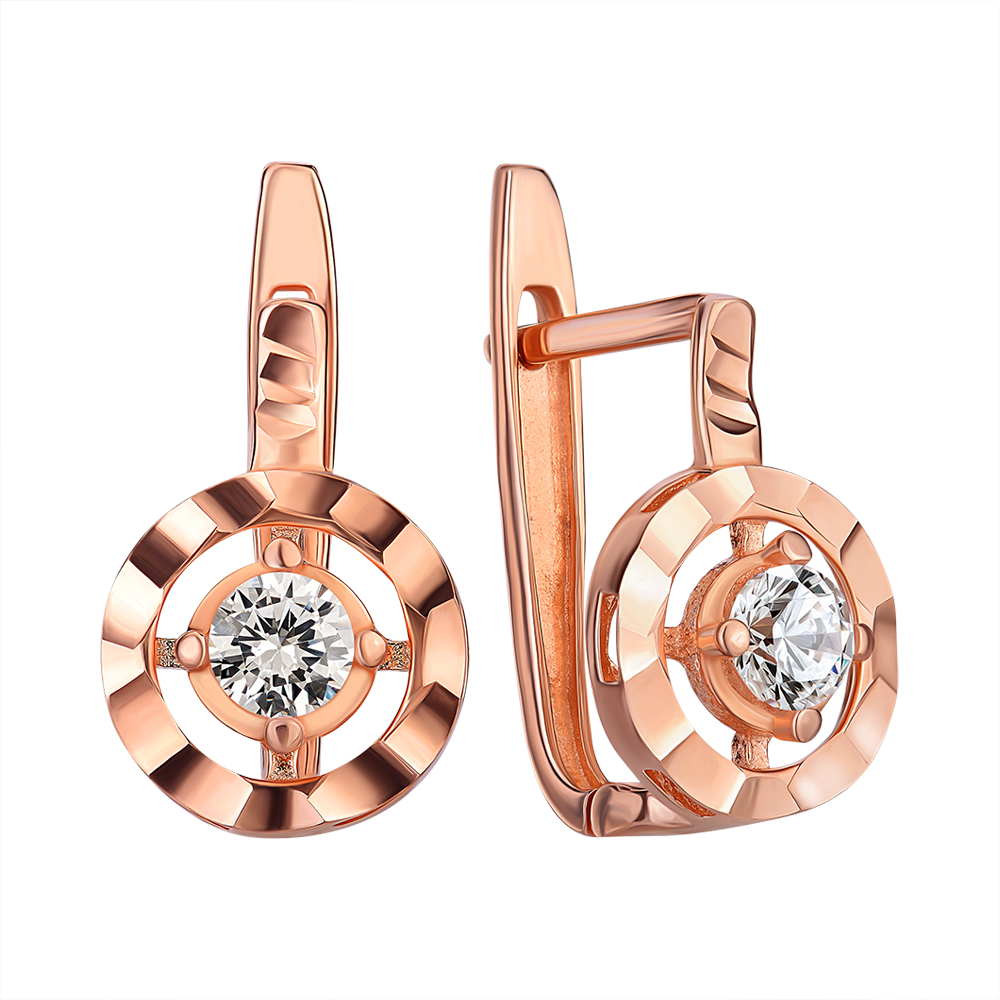 

Серьги из красного золота с цирконием 000141558
