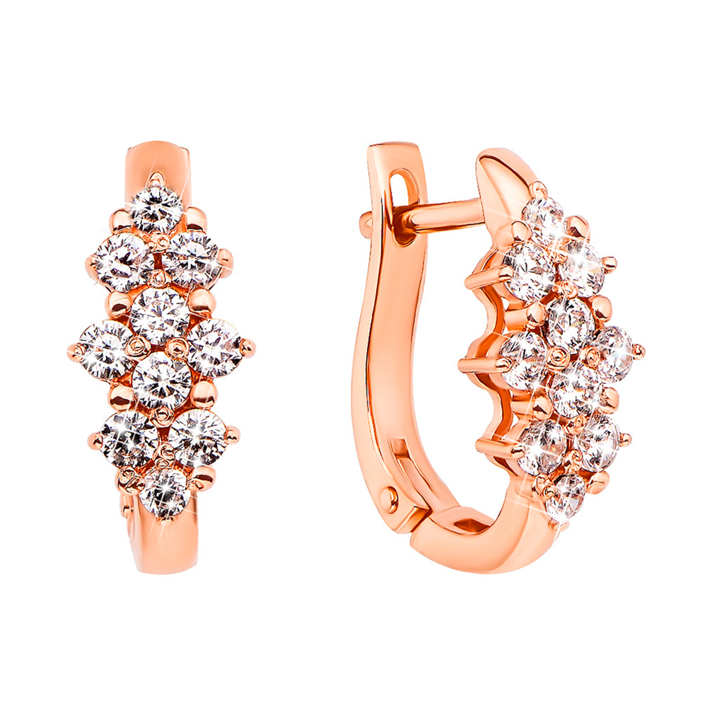 

Серьги из красного золота с фианитом S Zirconia 000122440