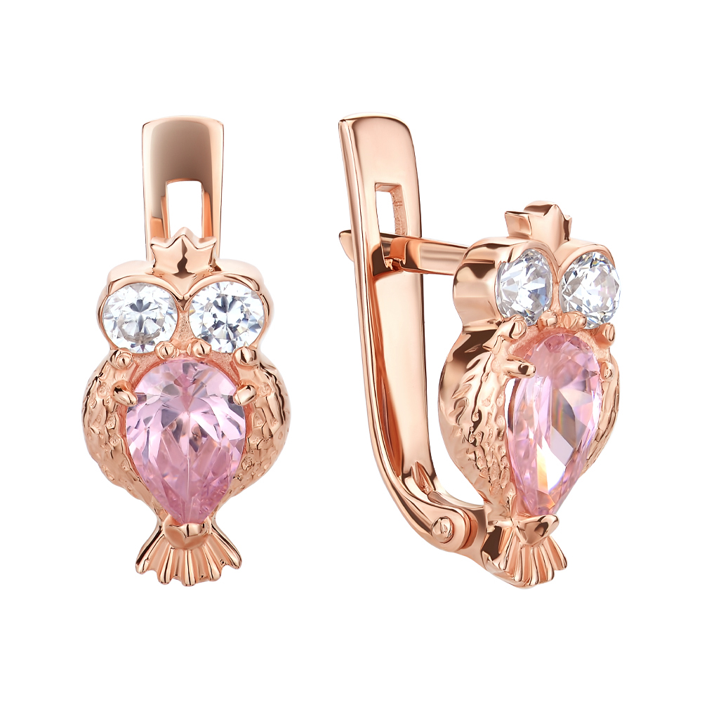 

Серьги из красного золота с фианитами 000146184