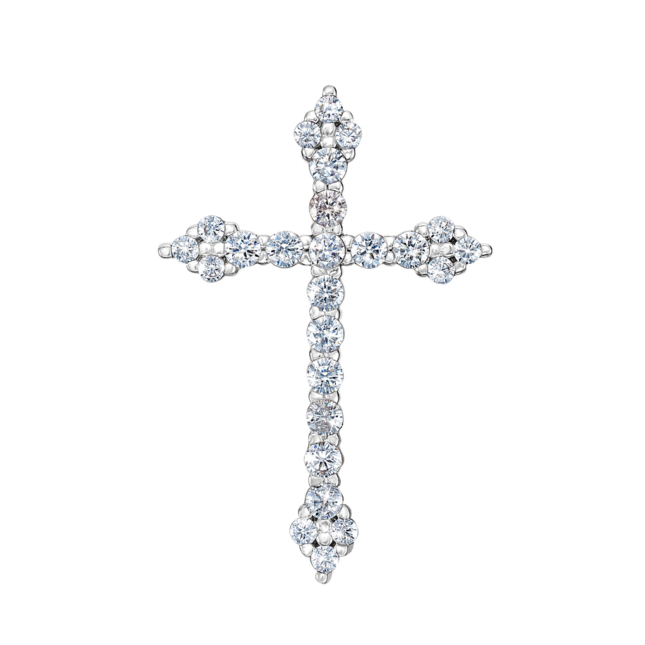 

Золотой декоративный крестик в комбинированном цвете с фианитами 000135741