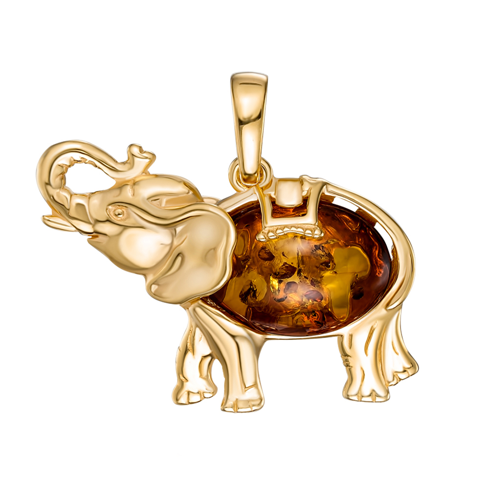 

Серебряная подвеска с янтарем и позолотой 000137629