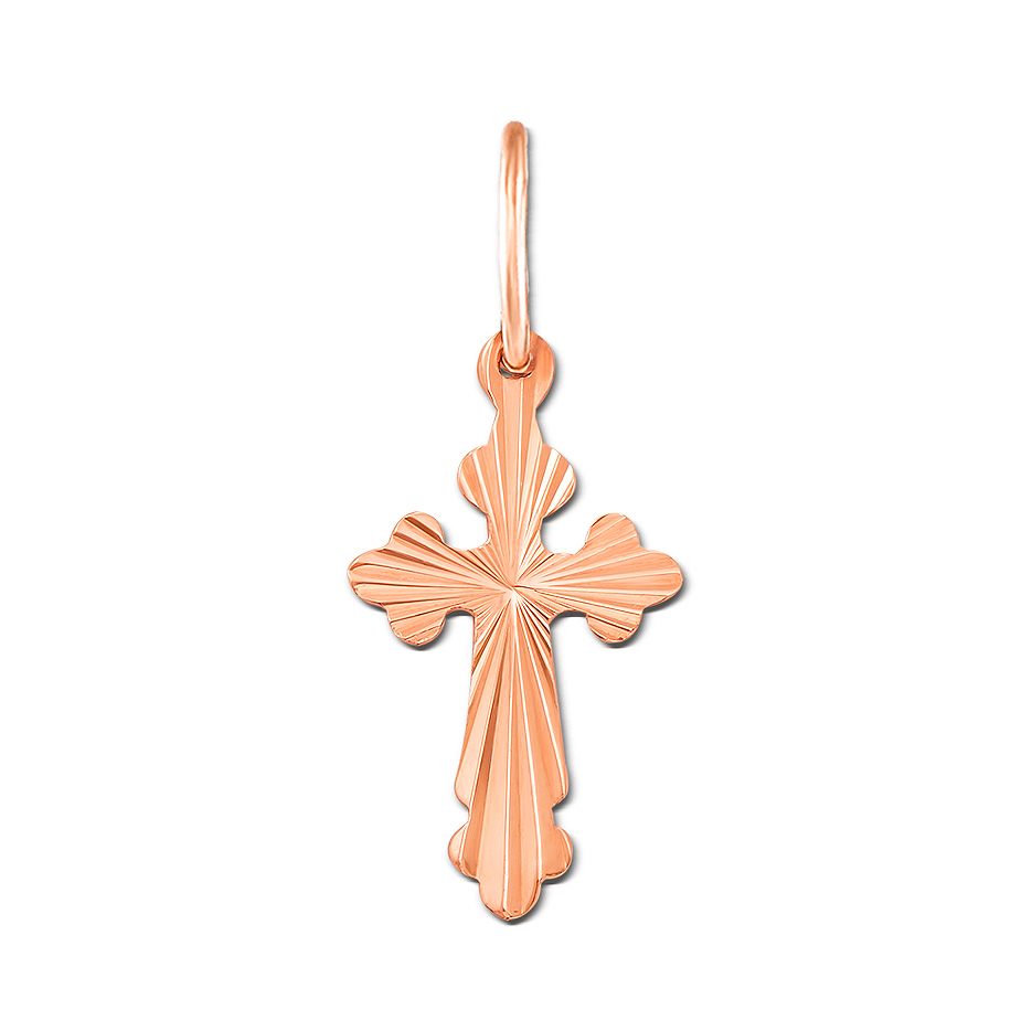 

Крестик без распятия из красного золота с алмазной гранью 000135210