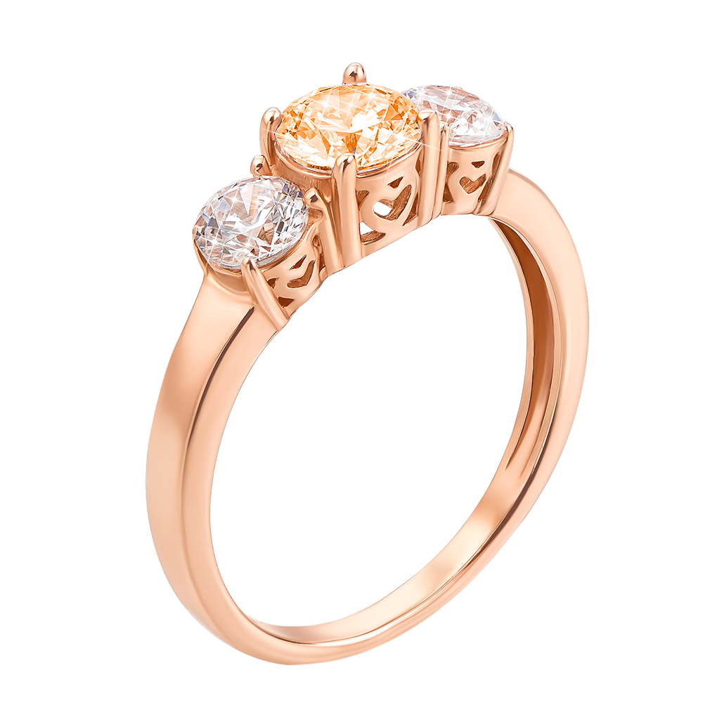 

Кольцо из красного золота с желтым и белыми кристаллами Swarovski 000129063 16 размера