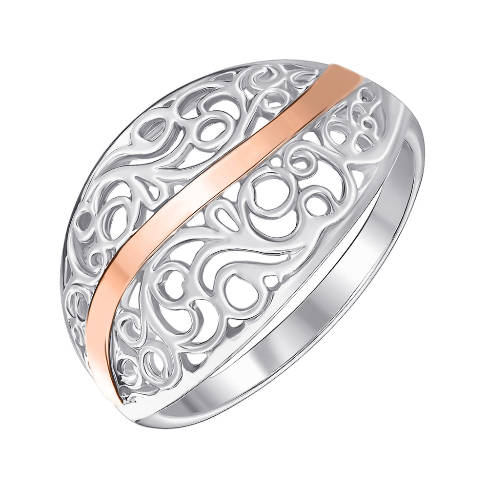 

Серебряное кольцо с золотой накладкой 000146001 18 размера