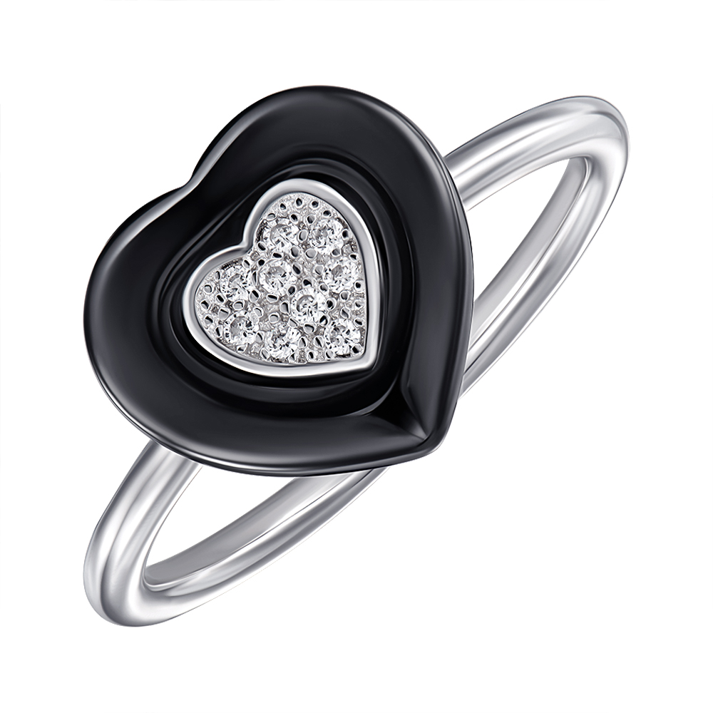 

Кольцо из серебра и керамики с фианитами 000147501 17.5 размера