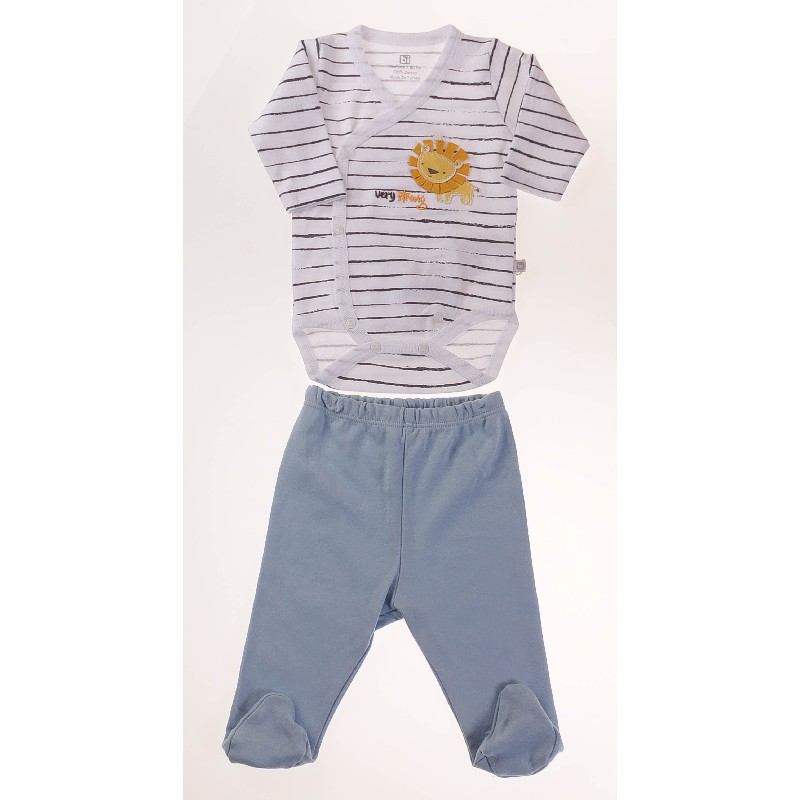 

Боди + Повзуни для мальчика BIBABY 56734 50 см белый/голубой (478877)