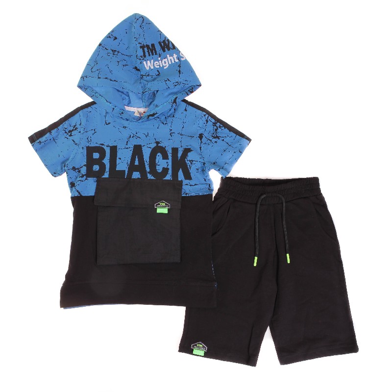 

Футболка + Шорты для мальчика SMILE 5049 128 см синий/чорный (478435)