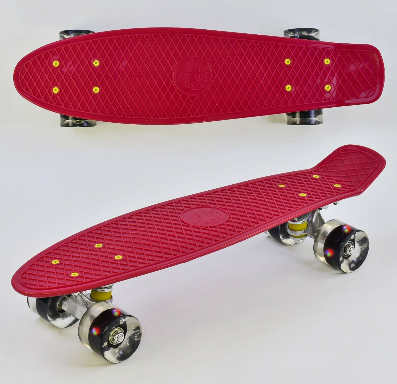 

Скейт Пенни борд для девочки Best Board 0110 вишневый, доска=55 см, колёса PU, светятся (IG-7)