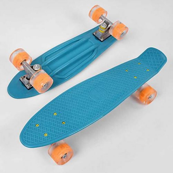 

Пенни борд, детский скейт 3131 Best Board со светящимися колесами, дека из прочного пластика Бирюзовый