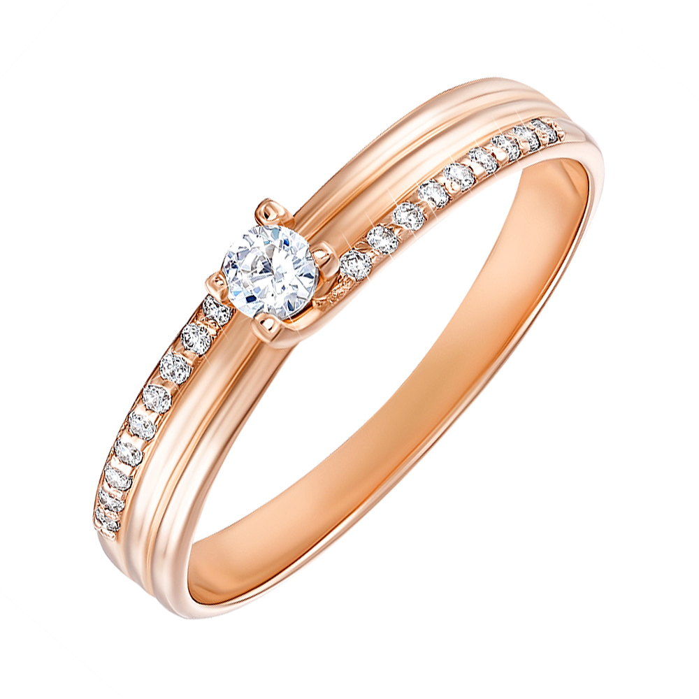 

Кольцо из красного золота с фианитами 000135728 18.5 размера