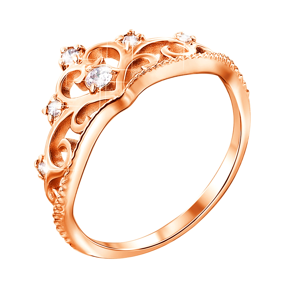 

Кольцо-корона из красного золота с фианитами S Zirconia 000132992 15.5 размера