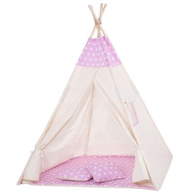 

Детская палатка вигвам Springos Tipi Xxl White/Pink SKL41-277685