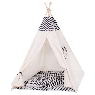 

Детская палатка вигвам Springos Tipi Xxl White/Black SKL41-277678