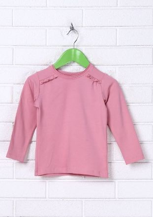 

Розовая футболка с длинным рукавом для девочки ТМ Wendee tu0163-03 110