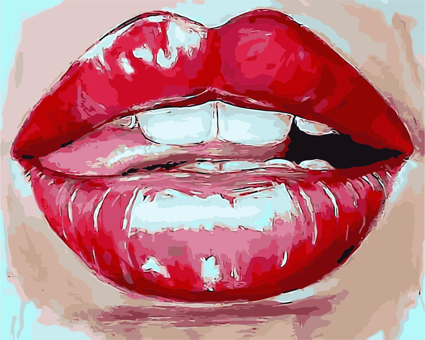 

Картина рисование по номерам Paintboy Алые губы W4331 40х50 см Люди на картине набор для росписи краски, кисти, холст