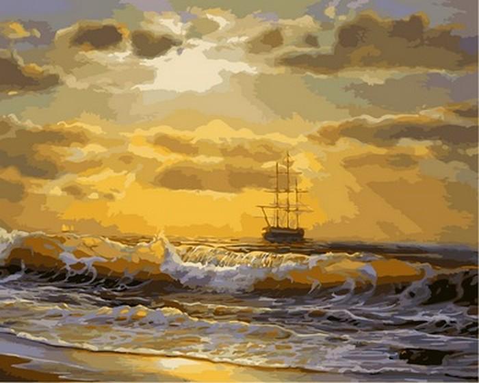 

Картина рисование по номерам Mariposa Море на рассвете MR-Q2136 40х50 см Море, морской пейзаж, корабли набор для росписи краски, кисти, холст