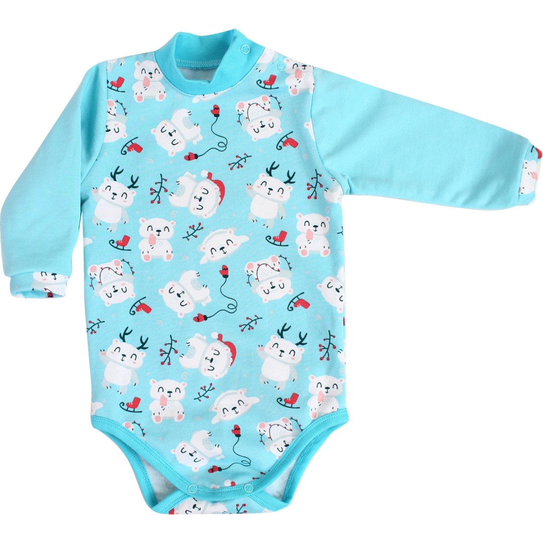 

Боді на довгий рукав, футер 74 см. малюнок BD17-BiruzaVedmedi-24 Ladan