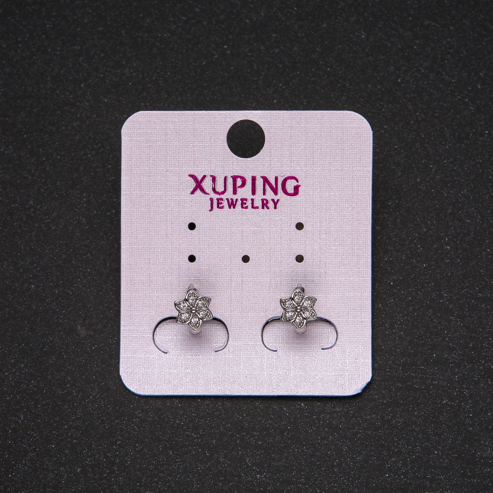 

Серьги Xuping с белыми камнями 7х10мм Родий, ida30999