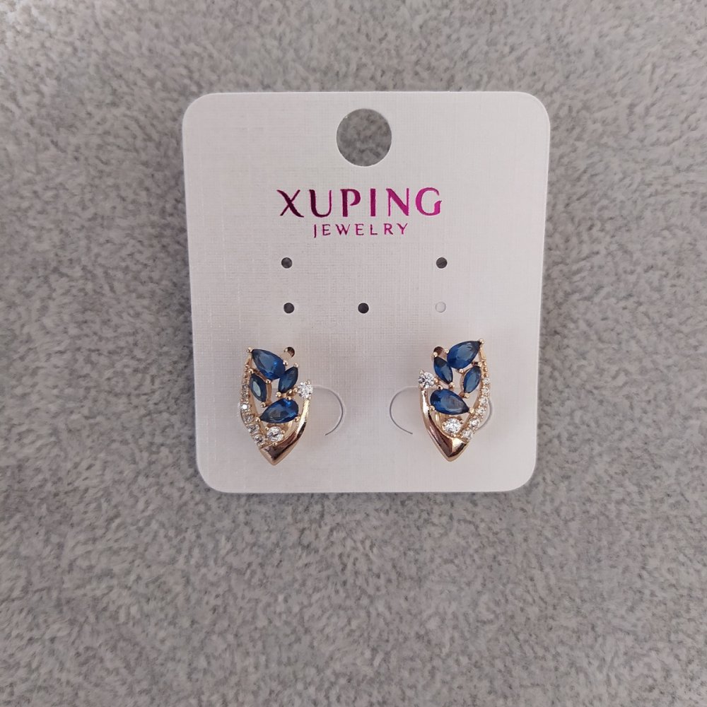 

Серьги Xuping с синими камнями 9х16мм Позолота 18К, ida28913