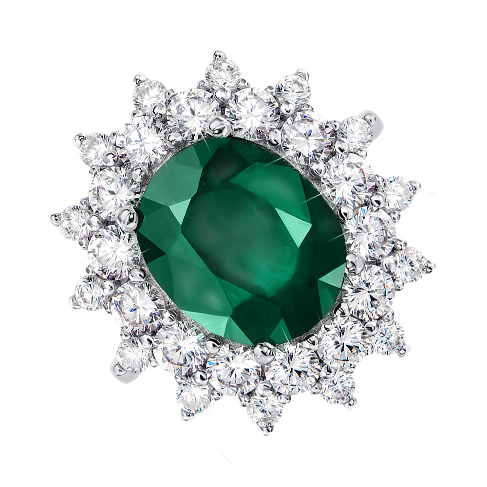 

Серебряное кольцо с агатом и цирконием 000146467 16.5 размера