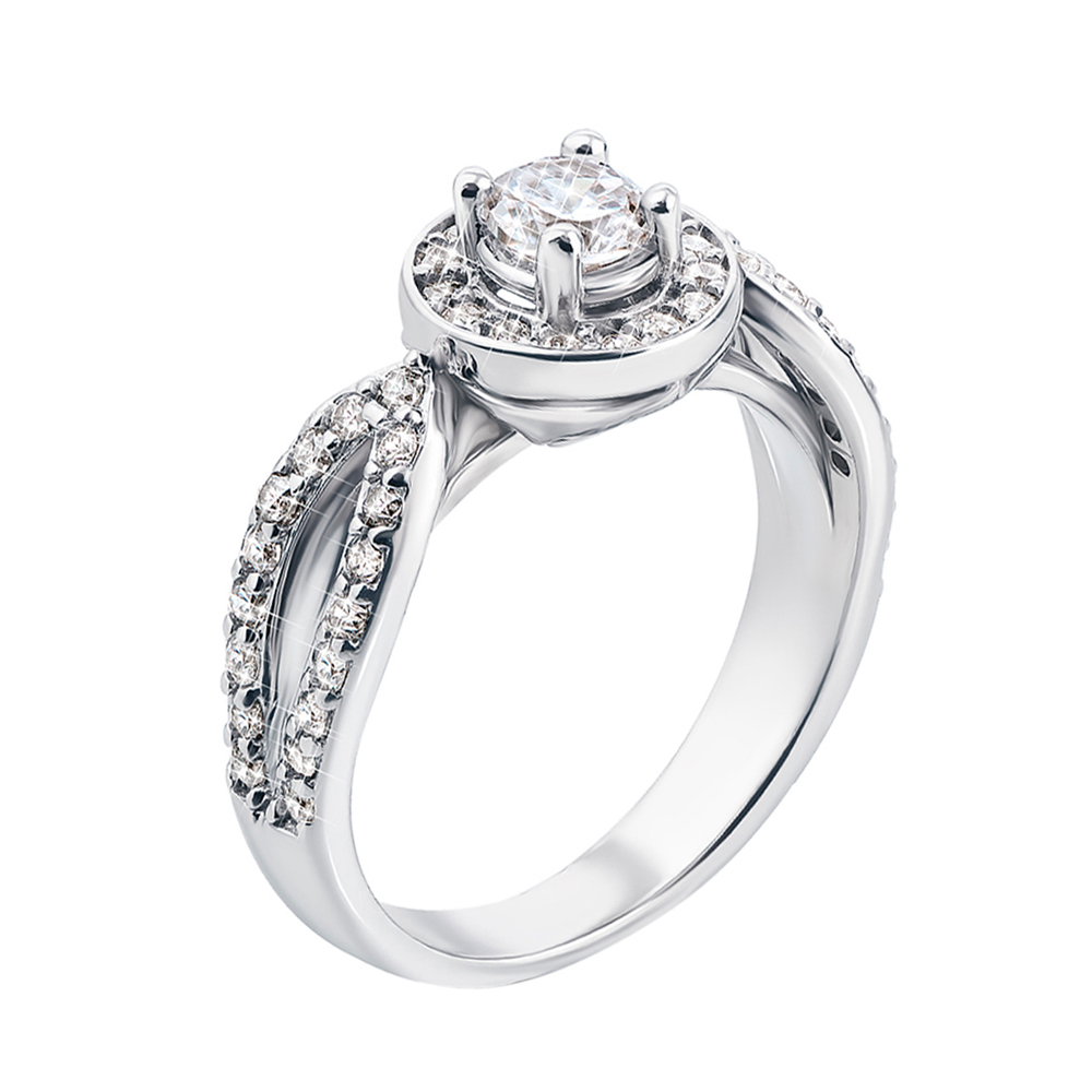 

Серебряное кольцо с фианитами 000117749 18.5 размера