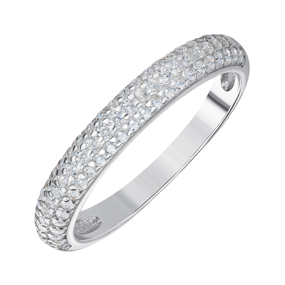 

Серебряное кольцо с фианитами 000144042 15.5 размера