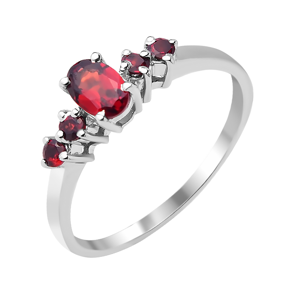 

Серебряное кольцо с гранатом различной огранки 000117807 16 размера