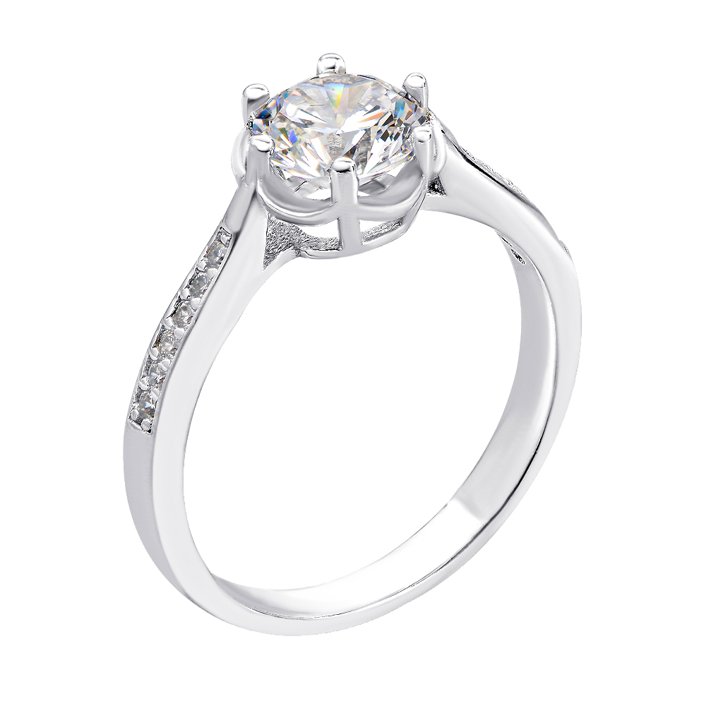 

Серебряное кольцо с фианитами 000134322 16.5 размера