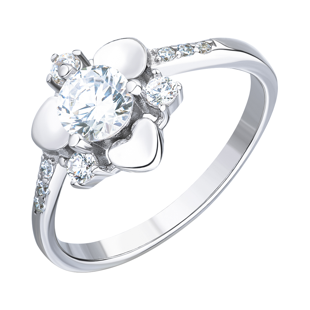 

Серебряное кольцо с фианитами 000147245 17.5 размера