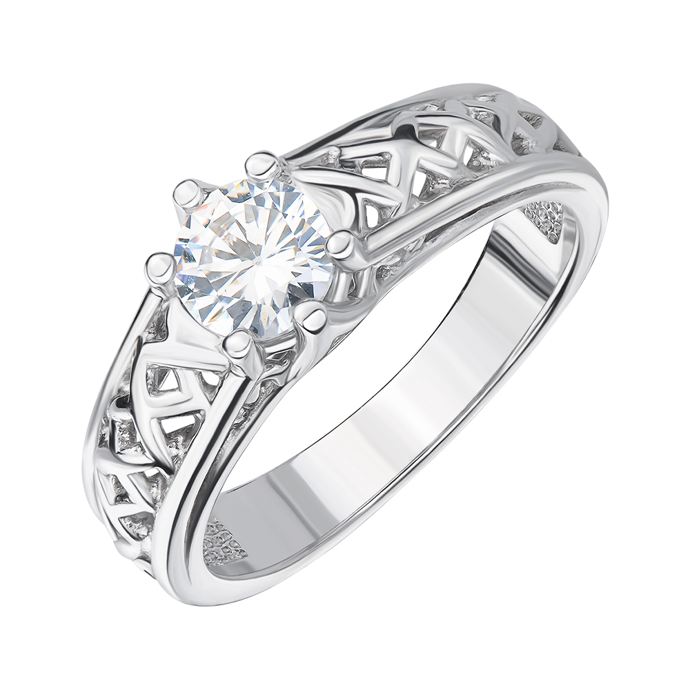 

Серебряное кольцо с цирконием 000144044 17.5 размера