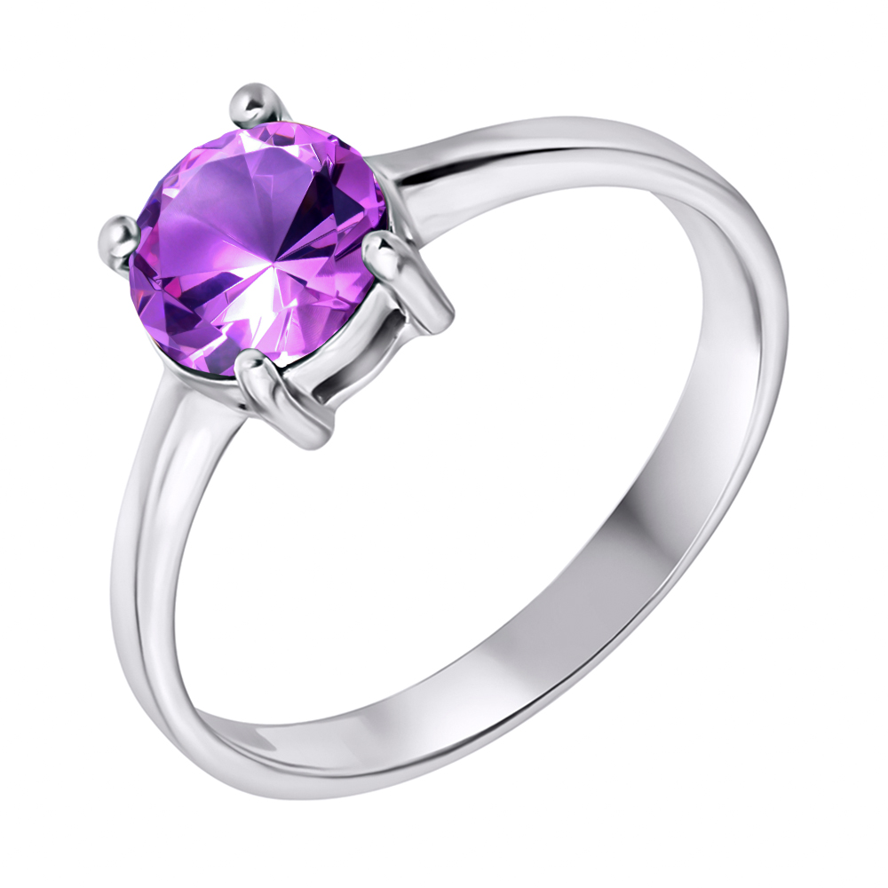 

Серебряное кольцо с аметистом 000117797 17.5 размера