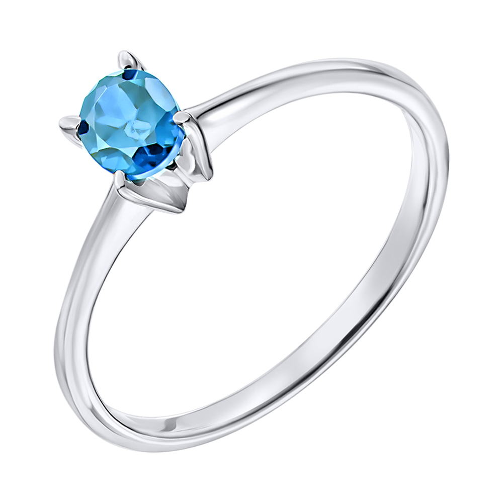 

Серебряное кольцо с голубым топазом 000125599 16 размера